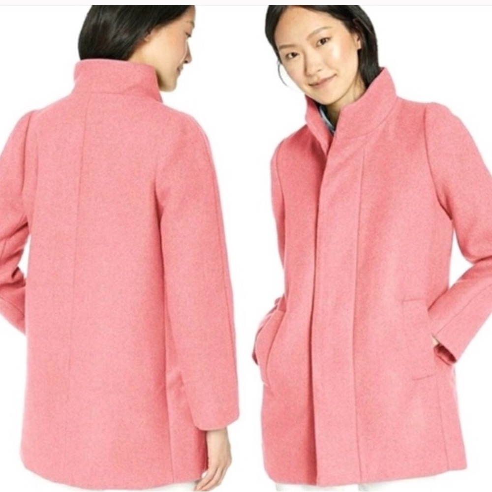 J. Crew Pink Wool Blend Pea Coat